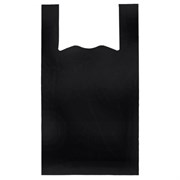 Пакет "майка" КОМПЛЕКТ 100 штук, 28+15х55, ПНД черный, 15 мкм, LAIMA, 700788