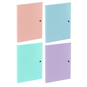 Папка на кнопке пластиковая BRAUBERG "PASTEL", А4, 3 клапана, 600 мкм, цвета ассорти, 272886