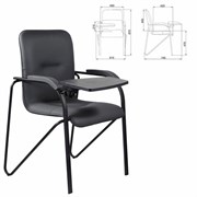 Кресло со столом BRABIX "Samba CF-108 BOX-2", черный каркас, кожзам черный, разобрано, 533217