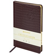 Еженедельник датированный 2026 А5 145х215 мм, BRAUBERG "Comodo", под кожу, темно-коричневый, 117166