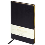 Ежедневник датированный 2026 БОЛЬШОЙ ФОРМАТ 210х297мм А4, BRAUBERG Comodo, под кожу, черный, 117242