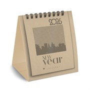 Календарь-домик настольный на гребне, 2026 г., BRAUBERG, 110х120 мм, БЕЖЕВЫЙ, 117285