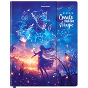 Дневник 1-11 класс 48 л., твердый, BRAUBERG, матовая ламинация, магнитный клапан, закладка-ляссе, с подсказом, "Magic", 107243