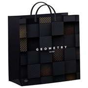 Пакет с пластиковой ручкой, мягкий пластик, 30х30 см, "Вектор геометрии", 140 мкм, н00269533