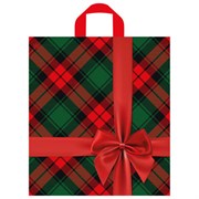 Пакет с петлевой ручкой ПВД, 44х40 см, "Бантик на красном", 75 мкм, н00232644