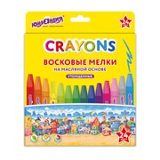 Восковые мелки утолщенные на масляной основе ЮНЛАНДИЯ "ДОМИКИ", 24 цвета, 273091