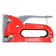 Степлер мебельный стальной, тип скобы 53, высота скоб 4-8 мм, 200 скоб 8 мм в комплекте, RABBITEX (РАББИТЕКС), 671322