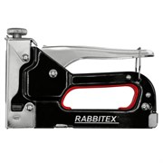 Степлер мебельный стальной регулируемый, тип скобы 53, высота скоб 4-14 мм, 200 скоб 8 мм в комплекте, RABBITEX (РАББИТЕКС), 671323