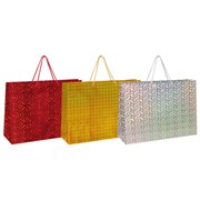 Пакет подарочный (1 шт.) 62x17x42 см, "BIG SIZE", голография, ассорти 3 цвета, ЗОЛОТАЯ СКАЗКА, 609731