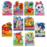 Раскраска с вырубкой и наклейками, АССОРТИ, А5, 145х210 мм, 16 стр., 16 наклеек, УМКА