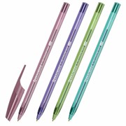 Ручка шариковая BRAUBERG X-30 COLOR MIX, СИНЯЯ, мягкое письмо, пишущий узел 1 мм, линия письма 0,5 мм, 144335