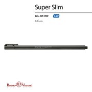 Ручка гелевая BRUNO VISCONTI "Super Slim Black", СИНЯЯ, узел 0,28 мм, линия 0,2 мм, 20-0398