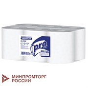 Полотенца бумажные рулонные 150 м, PROtissue (H1) PREMIUM, 2-слойные, белые, КОМПЛЕКТ 6 рулонов, С222