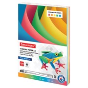 Бумага цветная BRAUBERG, А4, 80 г/м2, 250 л. (5 цветов х 50 листов), медиум, для офисной техники, 112465