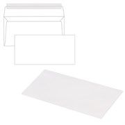 Конверты Е65 (110х220 мм), отрывная лента, 80 г/м2, КОМПЛЕКТ 1000 шт., 41623