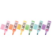 Текстовыделитель мини с принтами BRAUBERG "PASTEL", АССОРТИ В ПЛАСТИКОВОЙ БАНКЕ, 1-5 мм, 152536