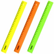 Линейка пластиковая 30 см, ПИФАГОР, неоновая, ассорти, 210608