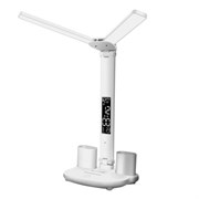 Настольная лампа-светильник беспроводная SONNEN PT-203, органайзер, дисплей, 6 в 1, LED 7 Вт, белый, 238497