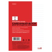 Сменный блок для тетрадей на кольцах А5 80 л., в линию, HATBER, Белый, 086743, 80СБ5В2_02449