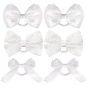 Банты для волос НАБОР 2 шт., 7х11 см, 6,5х10 см, 7х9 см, белый, АССОРТИ, MONTE VITA (МОНТЕ ВИТА), 457118