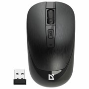 Мышь беспроводная бесшумная DEFENDER Wave MM-995, USB, 3 кнопки + 1 колесо-кнопка, оптическая, черная, 52995