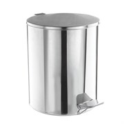 Ведро мусорное с педалью 15 литров, УСИЛЕННОЕ, хром, нержавеющая сталь, ТИТАН