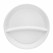 Одноразовые тарелки 2-х секционные КОМПЛЕКТ 100 шт. 210 мм, белые, ПС, холодное/горячее, LAIMA БЮДЖЕТ, 608770