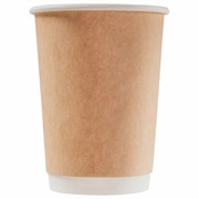 Стакан одноразовый бумажный 250/280 мл, D 80 мм, КОМПЛЕКТ 25 шт., двухслойный, Kraft, холодное/горячее, ФОРМАЦИЯ, DW80-280-0274