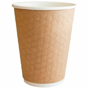 Стакан одноразовый бумажный 300/410 мл, D 90 мм, КОМПЛЕКТ 20 шт., двухслойный с конгревом "Соты" КРАФТ, холодное/горячее, ПАПЕРСКОП, 325006