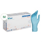 Перчатки нитриловые смотровые, 100 пар (200 штук), повышенная чувствительность, размер 7-8, M (средний), DERMAGRIP Ultra, D1102-27