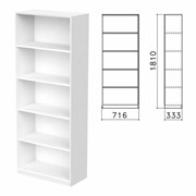 Шкаф (стеллаж) "Бюджет", 716х333х1810 мм, 4 полки, белый, 402651-290