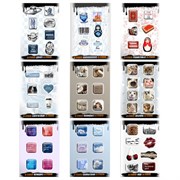 Наклейки объемные эпоксидные на телефон, 6-8 шт. на листе, "СТИЛЬНЫЕ ДИЗАЙНЫ", АССОРТИ, NALEPKING