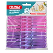 Прищепки бельевые 6,8 см, КОМПЛЕКТ 20 штук, пластик, ассорти, PRIMILA (ПРИМИЛА) COMPACT, 700520