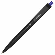Ручка шариковая масляная автоматическая BRAUBERG "BLACK PEN RT", СИНЯЯ, игольчатый наконечник 0,7 мм, линия письма 0,35 мм, 144326