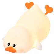 Ночник силиконовый LED "Утка" 101x150x85 мм, белый свет/RGB, таймер, изменение уровней яркости, USB, аккум.1200 мАч DASWERK (ДАСВЕРК) 238936