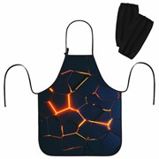 Фартук с нарукавниками для уроков труда ЮНЛАНДИЯ, регулировка по росту, 46х54 см, "Volcano split", 273632