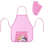 Фартук с нарукавниками для уроков труда ПИФАГОР, 1 карман, 46x54 см, "Best team", 273762