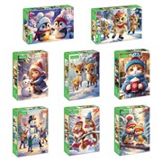 Пазл картонный "ЗИМНИЕ РАДОСТИ " 260 элементов АССОРТИ, 220х330 мм, HATBER