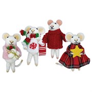 Украшение ёлочное (1 шт.) "Мышка", 6х5х13 см, фетр, хлопок, ассорти 4 дизайна, ЗОЛОТАЯ СКАЗКА, 592422