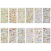 Наклейки гелевые "Зверяшки-обаяшки", 17,5х9 см, ассорти 12 видов, FUNSTER (ФАНСТЕР), 666085