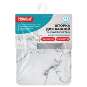 Шторка для ванной ПОЛИЭСТЕР, 180х180 см, кольца в комплекте, БЕЛЫЙ МРАМОР, PRIMILA (ПРИМИЛА), 700079