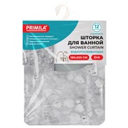Шторка для ванной EVA, 180х200 см, кольца в комплекте, СЕРАЯ ЛЕДЯНАЯ СВЕЖЕСТЬ, PRIMILA (ПРИМИЛА), 700101