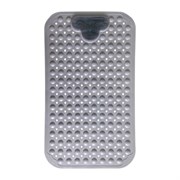 Коврик для ванны противоскользящий с теркой для ступней 70х40 см, серый, ПВХ, присоски, PRIMILA (ПРИМИЛА), 700374