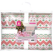 Плед новогодний 200х220 см, "Вязаный", полиэстер, 210 г/м2, ЗОЛОТАЯ СКАЗКА, 592533