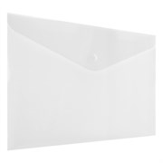 Папка-конверт с кнопкой А4, BRAUBERG "UNIVERSAL", до 100 листов, прозрачная, 0,15 мм, 273070