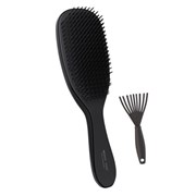 Расческа для волос массажная 22,5х6,5 см, чёрная + щетка для чистки В ПОДАРОК, MONTE VITA (МОНТЕ ВИТА), 457429