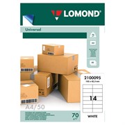 Этикетка самоклеящаяся 105х42,3 мм, 14 этикеток, белая, 70 г/м2, 50 листов, LOMOND, 2100095