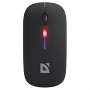 Мышь беспроводная DEFENDER Coda MB-261, 2.4 ГГц+BT, радужная, 3 кнопки + 1 колесо, 300 мАч, черная, 52261