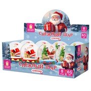 Снежный шар "Дед Мороз" диаметр 65 мм, полистоун/стекло, 2 дизайна ассорти, ЗОЛОТАЯ СКАЗКА, 592598