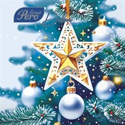 Салфетки бумажные 20 шт., 33х33 см, "Кремлевская звезда", 3 слоя, европодвес, GrandPero Deluxe, 2845